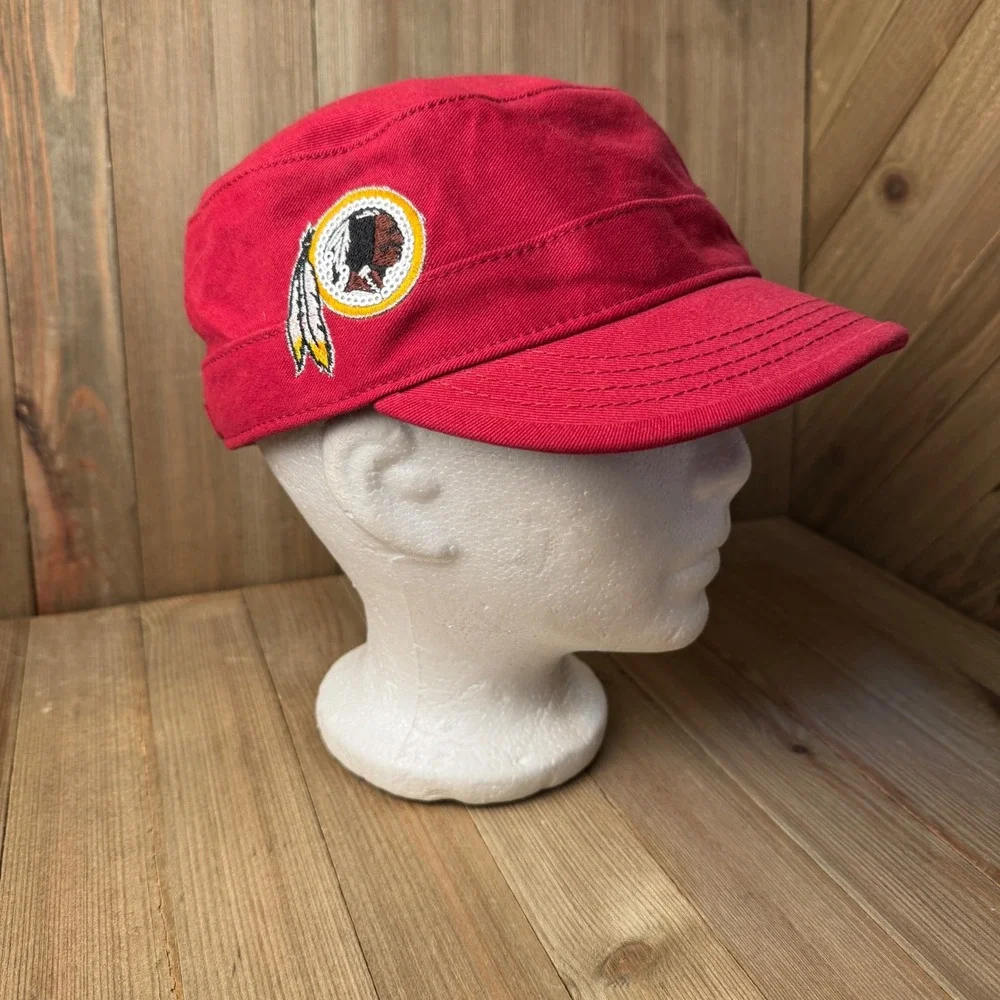 NFL Washington Redskins Womens Red Military‎ Cap Hat Sequin Logo Adjustable